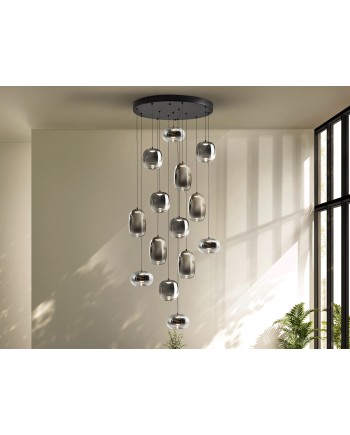 ONICE- LAMPARA 14L NEGRO-SMOKE